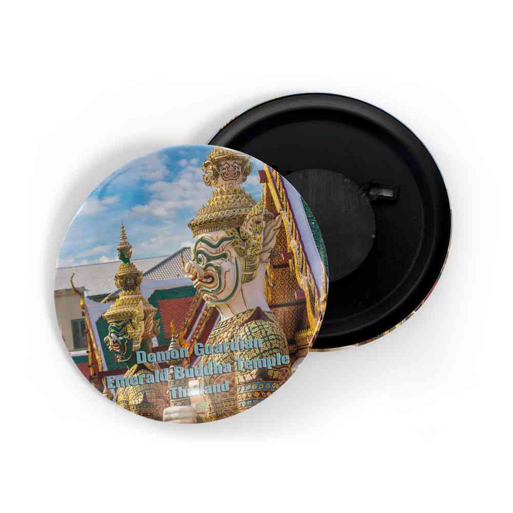 dhcrafts Fridge Magnet Multicolor Famous Tourist Place Demon Guardian Emerald Buddha Temple Thailand Glossy Finish Design Pack of 1
